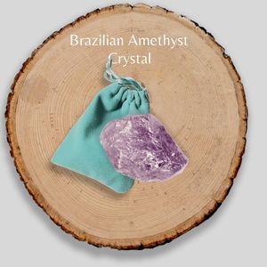 Brazilian Amethyst Healing Crystals with pouch included